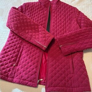 Worthington Women's Quilted Puffer Jacket - Deep Pink/Fuchsia/Magenta